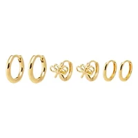 A Hint Of Bow Huggie Earring Combo Set