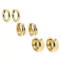 Solid Classic Huggie Earring Combo Set