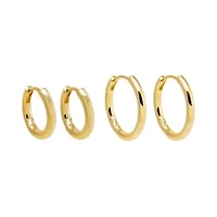 Solid Thin Rounded Hoop Combo Set Earring