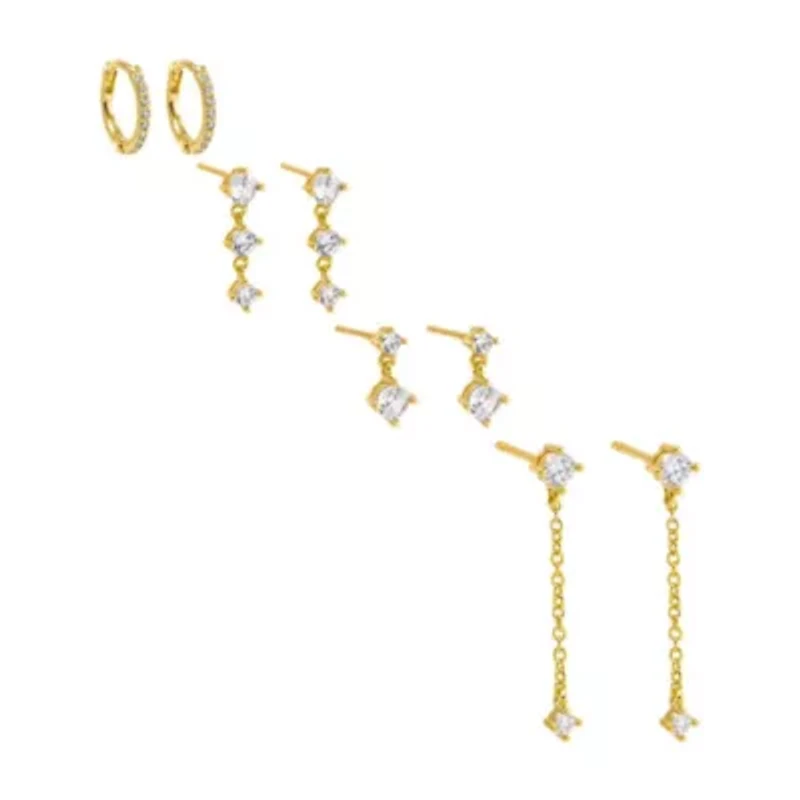 Graduated CZ Drop Earring Combo Set