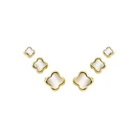 Solid Graduated Clover Stud Earring Combo Set
