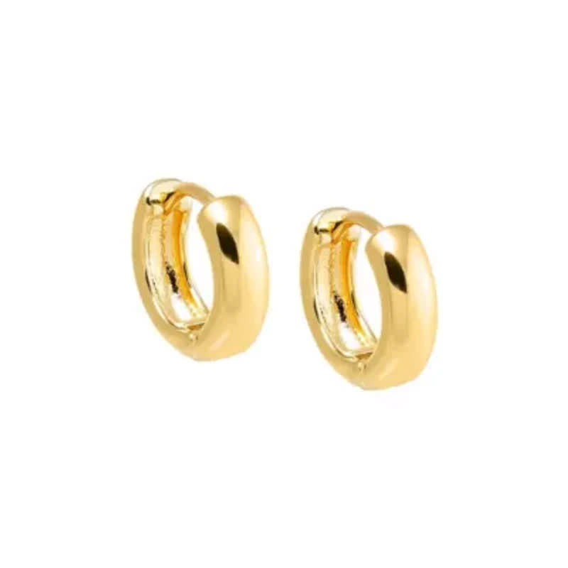 Mini Wide Round Solid Huggie Earring