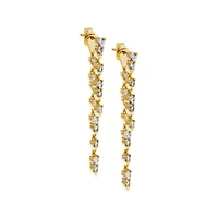 CZ Tennis Style Double Drop Stud Earring