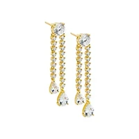 Fancy CZ Tennis Drop Pear Stud Earring