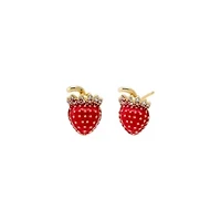 CZ & Pearl Strawberry Stud Earring