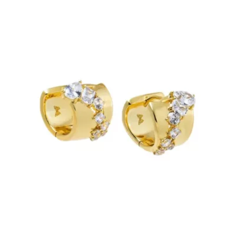 CZ Cluster Super Wide Huggie Earring