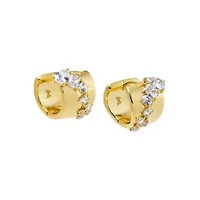 CZ Cluster Super Wide Huggie Earring