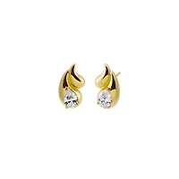 CZ Double Teardrop Stud Earring