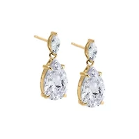Fancy CZ Marquise X Pear Dangle Stud Earring