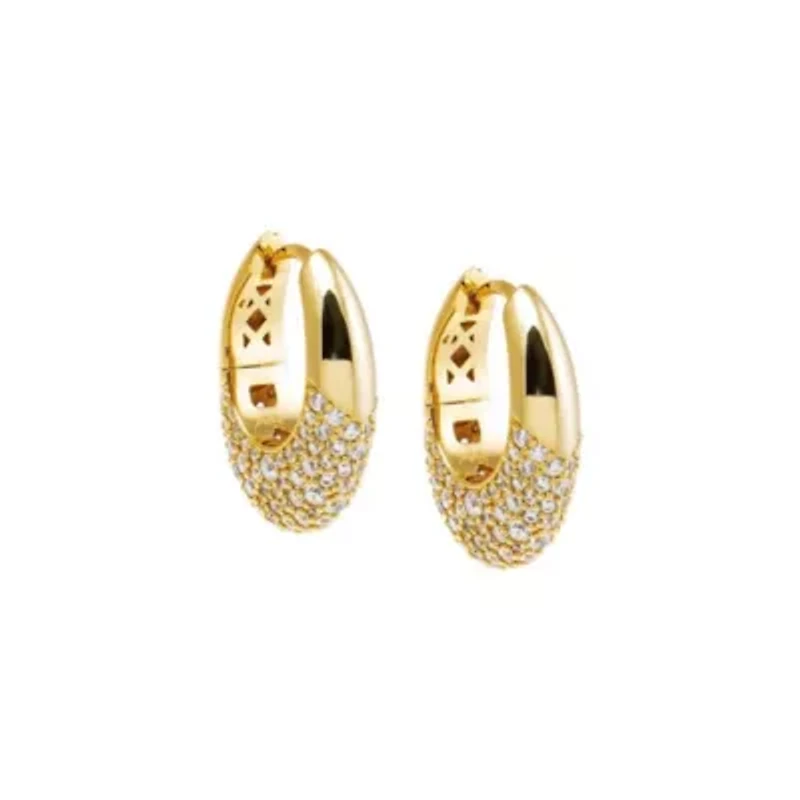 Pave CZ Graduated Huggie Earring