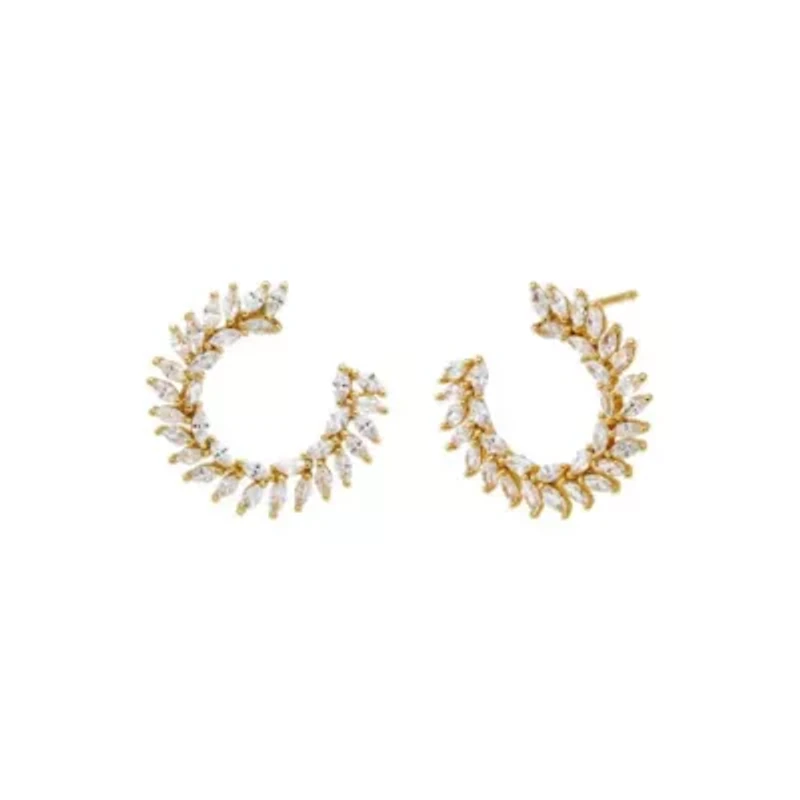 Fancy Scattered Marquise Loop On The Ear Stud Earring
