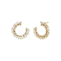 Fancy Scattered Marquise Loop On The Ear Stud Earring