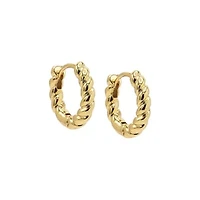 Solid Bubble Twisted Huggie Earring