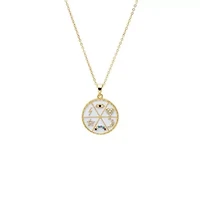 Pave Multi Charm Coin Pendant Necklace