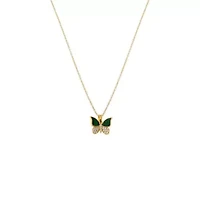 Pave / Colored Butterfly Necklace