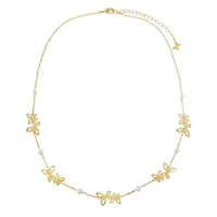 Butterlfies & Pearls Charm Necklace