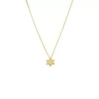 Heart CZ Star Of David Pendant Necklace