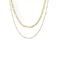 Two In One Figaro X Ball Chain Necklace