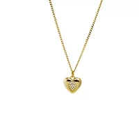 Pave Teardrop Accented Heart Pendant Necklace
