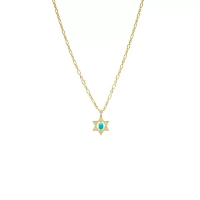 Turquoise Star Of David Pendant Necklace