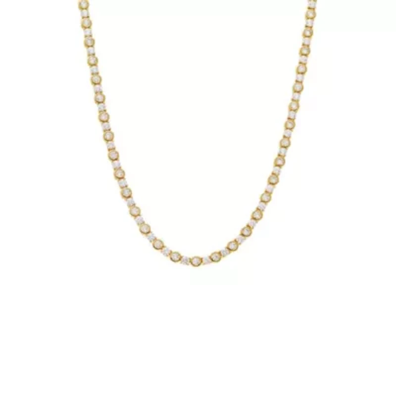 CZ Bezel Multi Shape Tennis Necklace