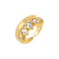 Multi CZ Pear Rimmed Ring