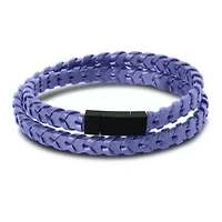 Mens Fishtail Leather Wrap Bracelet, Mahogany