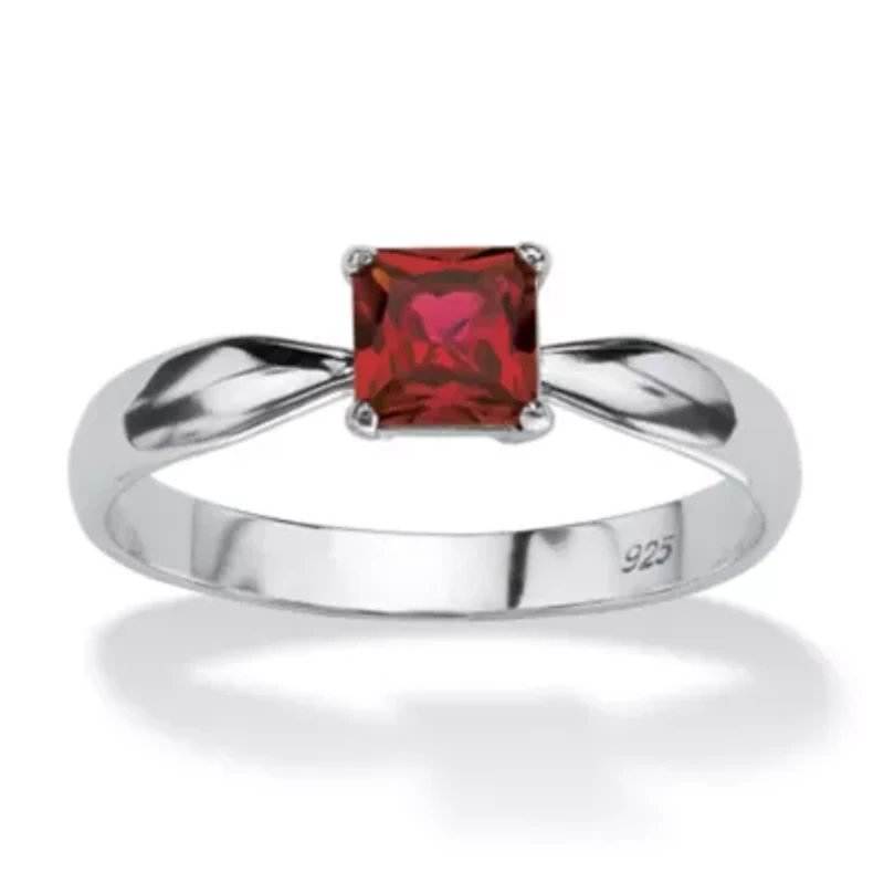 Birthstone .925 Silver Solitaire Ring
