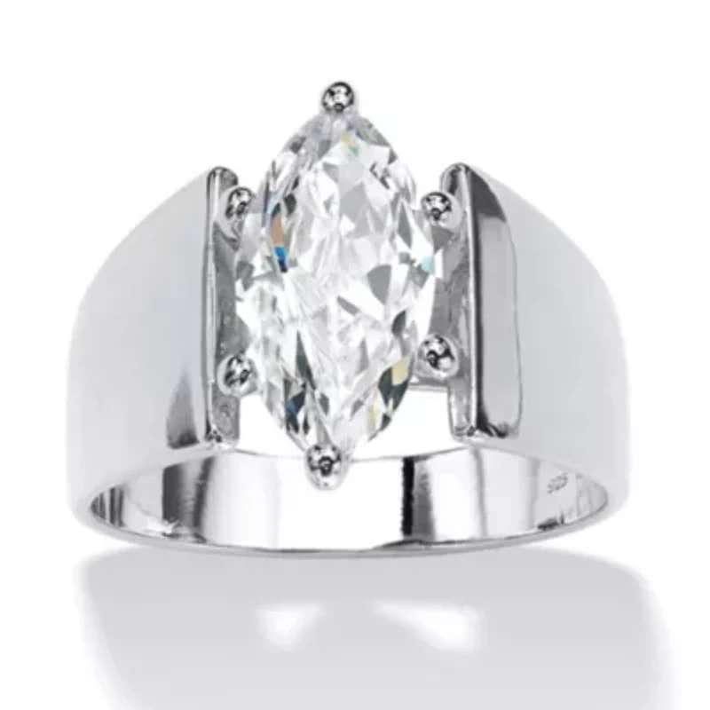 2.48 TCW Marquise-Cut Cubic Zirconia .925 Sterling Silver Ring