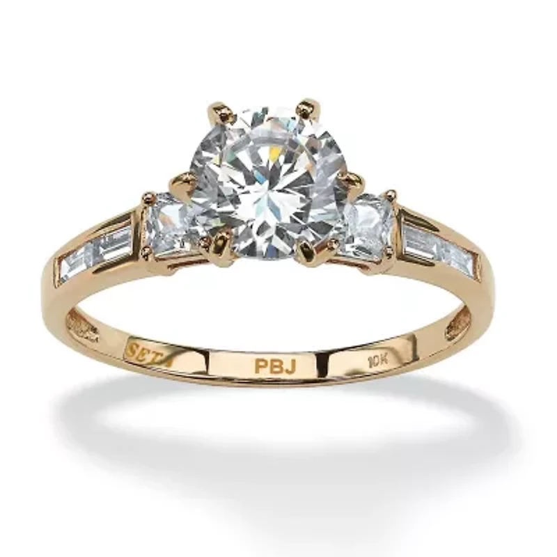 2.14 TCW Round Cubic Zirconia Ring 10k Gold