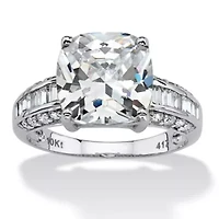 3.28 TCW Cubic Zirconia Solid 10k White Gold Engagement Anniversary Ring