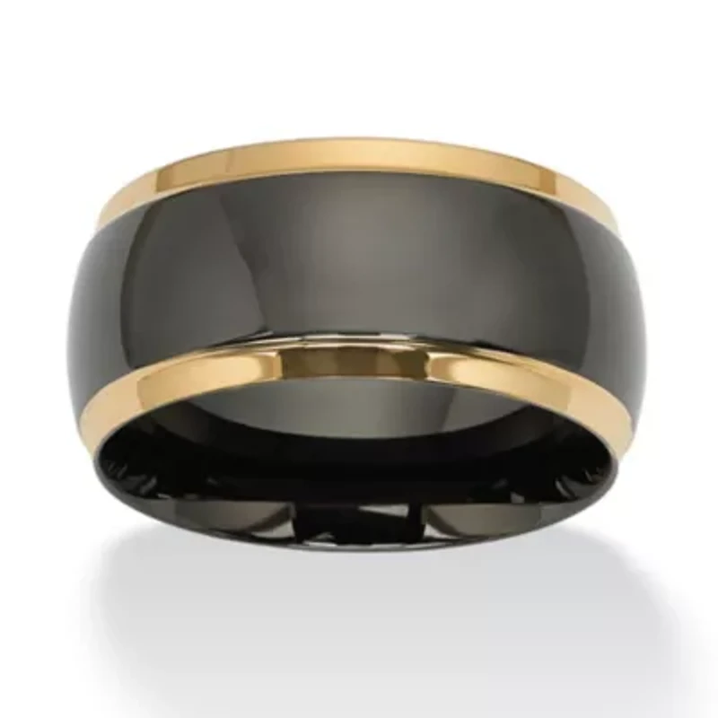 Wedding Band Black and Gold Ion-Plated Stainless Steel