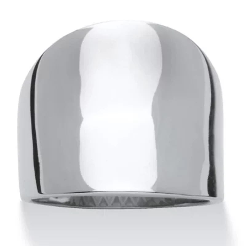 Stainless Steel Concave Cigar Band Ring