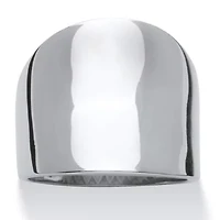 Stainless Steel Concave Cigar Band Ring