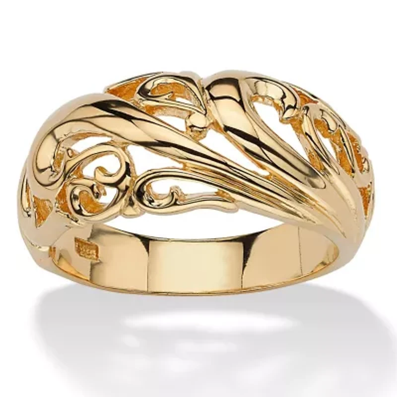 Gold-Plated Sterling Silver Swirl Dome Ring