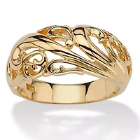 Gold-Plated Sterling Silver Swirl Dome Ring
