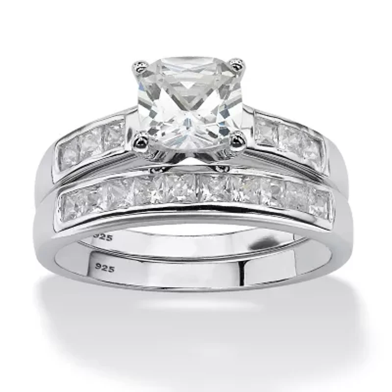 1.94 TCW CZ Bridal 2-PieceSet Platinum-plated Sterling Silver