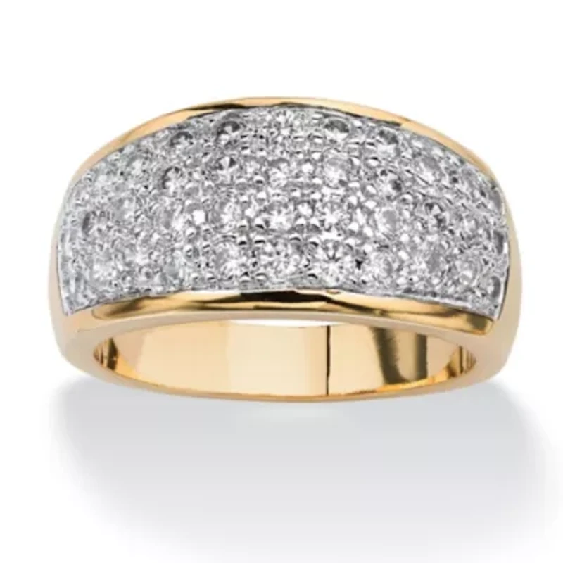 1.25 TCW Pave Cubic Zirconia Ring Gold-Plated