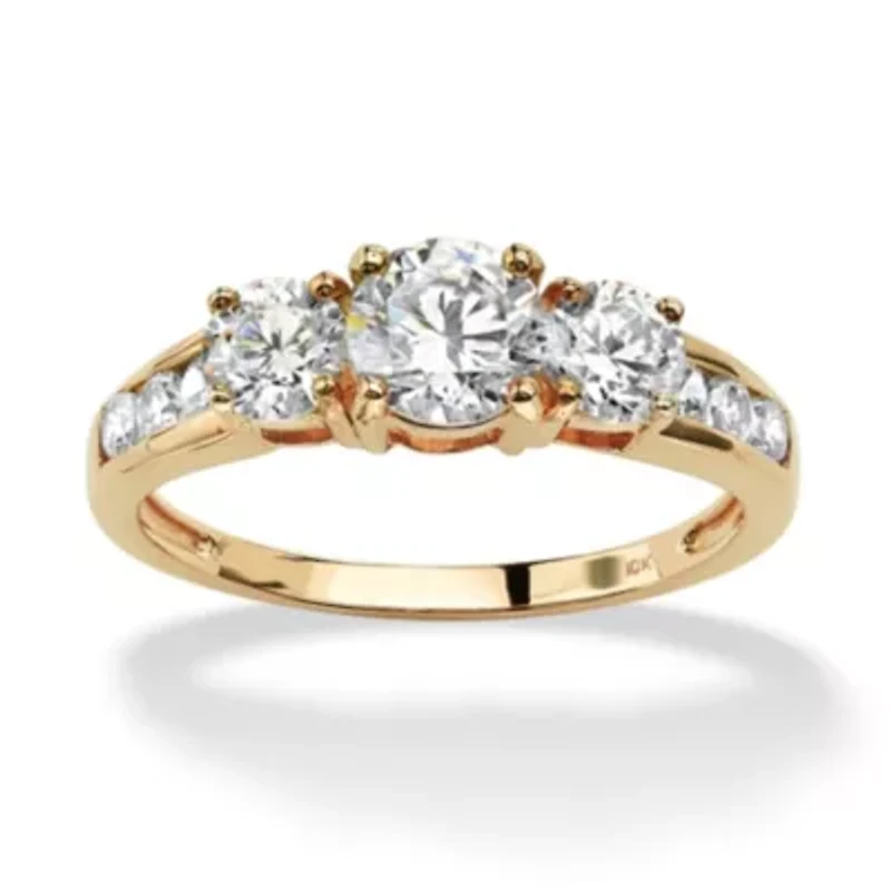 1.97 TCW Round Cubic Zirconia Ring 10k Gold