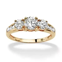 1.97 TCW Round Cubic Zirconia Ring 10k Gold