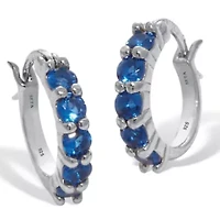 Birthstone Sterling Silver Huggie Hoop Earrings