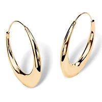 18k Yellow Gold-plated Sterling Silver Puffed Hoop Earrings 1 7/8"