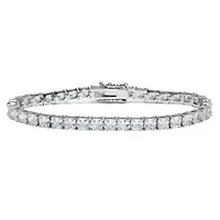 14.80 TCW Princess Cut Cubic Zirconia Silvertone Tennis Bracelet 7-inch