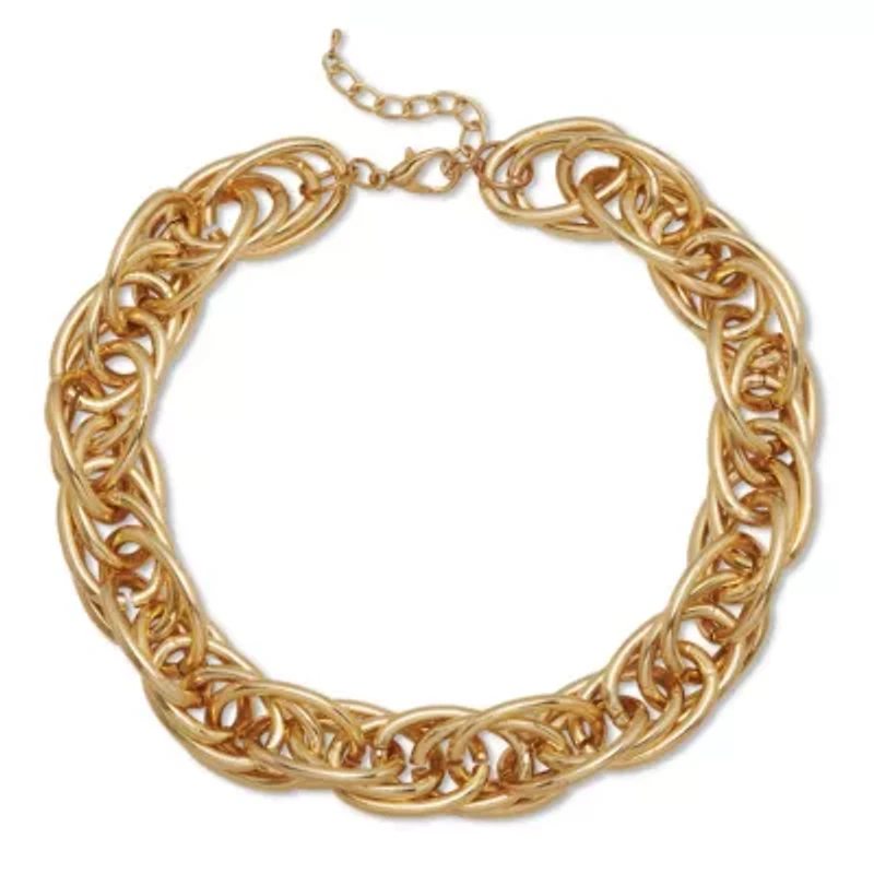 Large Link Chain Goldtone Necklace 18-inch and 2.5-inch Extender