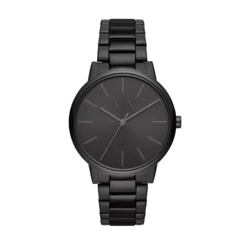 Three-Hand Black Stainless Steel Watch