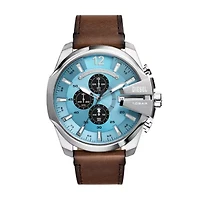 Diesel Men's Mega Chief Chronograph Brown Leather Watch