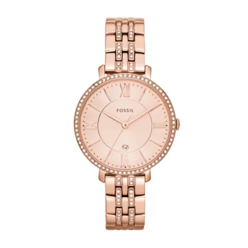 Jacqueline Three-Hand Rose Gold-Tone Stainless Steel Watch