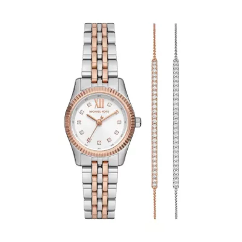 Lexington Three-Hand Two-Tone Stainless Steel Watch and Bracelets Gift Set