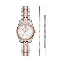 Lexington Three-Hand Two-Tone Stainless Steel Watch and Bracelets Gift Set