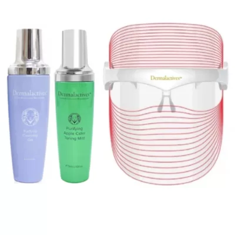 Purifying Apple Cider Toner Mist + Purifying Cleansing Gel +7 in 1 Light Therapy LED Mask 3 Piece Set